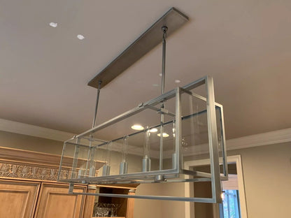 54 Inch Glass Rectangular Chandelier - Beckman - GILDLAMPS