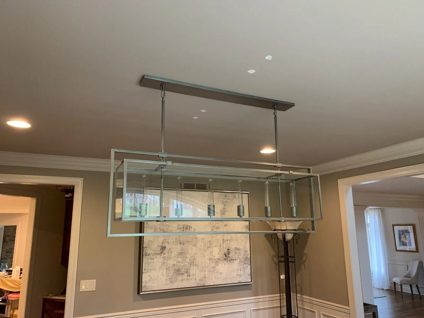 54 Inch Glass Rectangular Chandelier - Beckman - GILDLAMPS