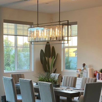 54 Inch Glass Rectangular Chandelier - Beckman - GILDLAMPS