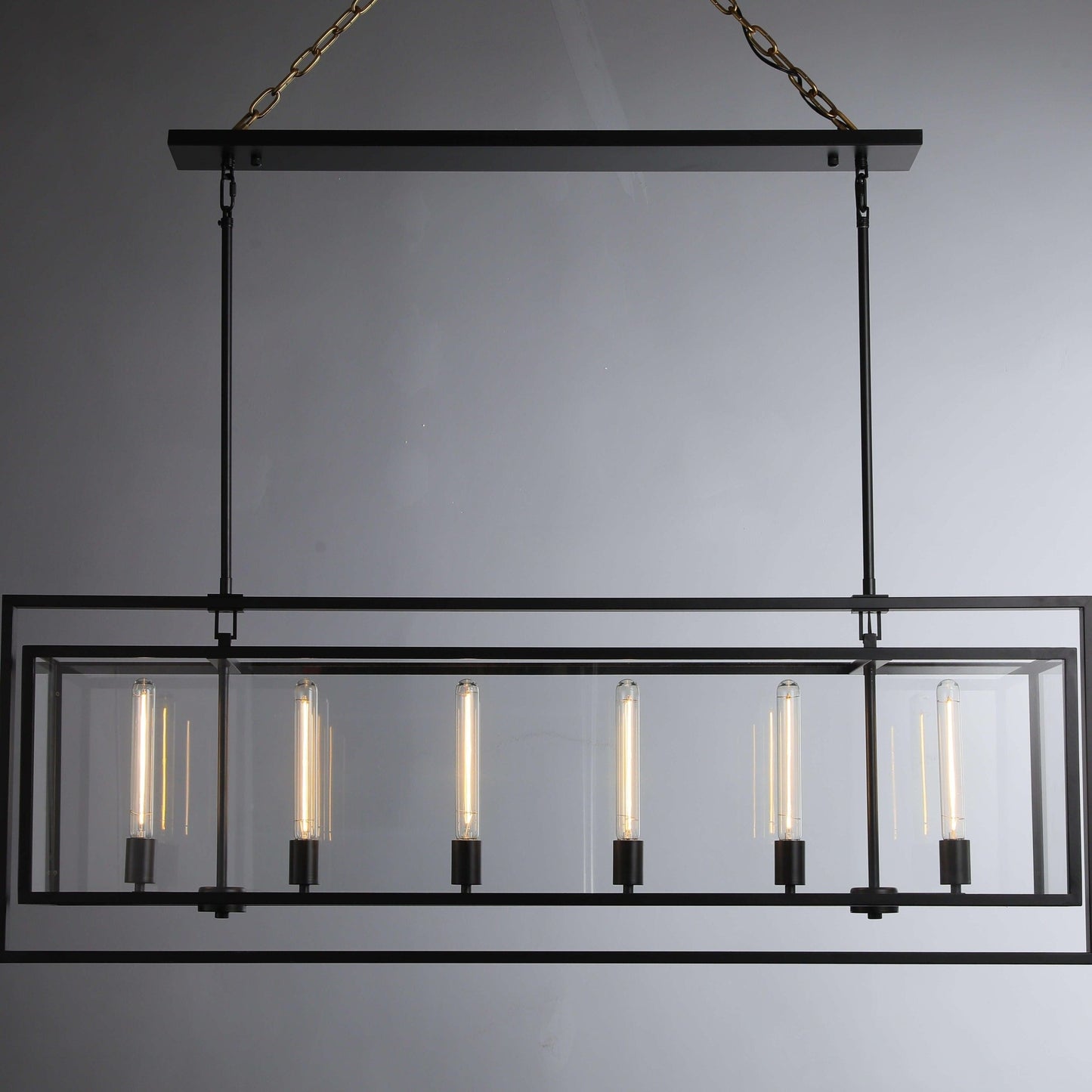 54 Inch Glass Rectangular Chandelier - Beckman - GILDLAMPS
