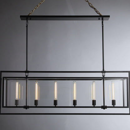 54 Inch Glass Rectangular Chandelier - Beckman - GILDLAMPS