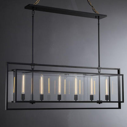 54 Inch Glass Rectangular Chandelier - Beckman - GILDLAMPS