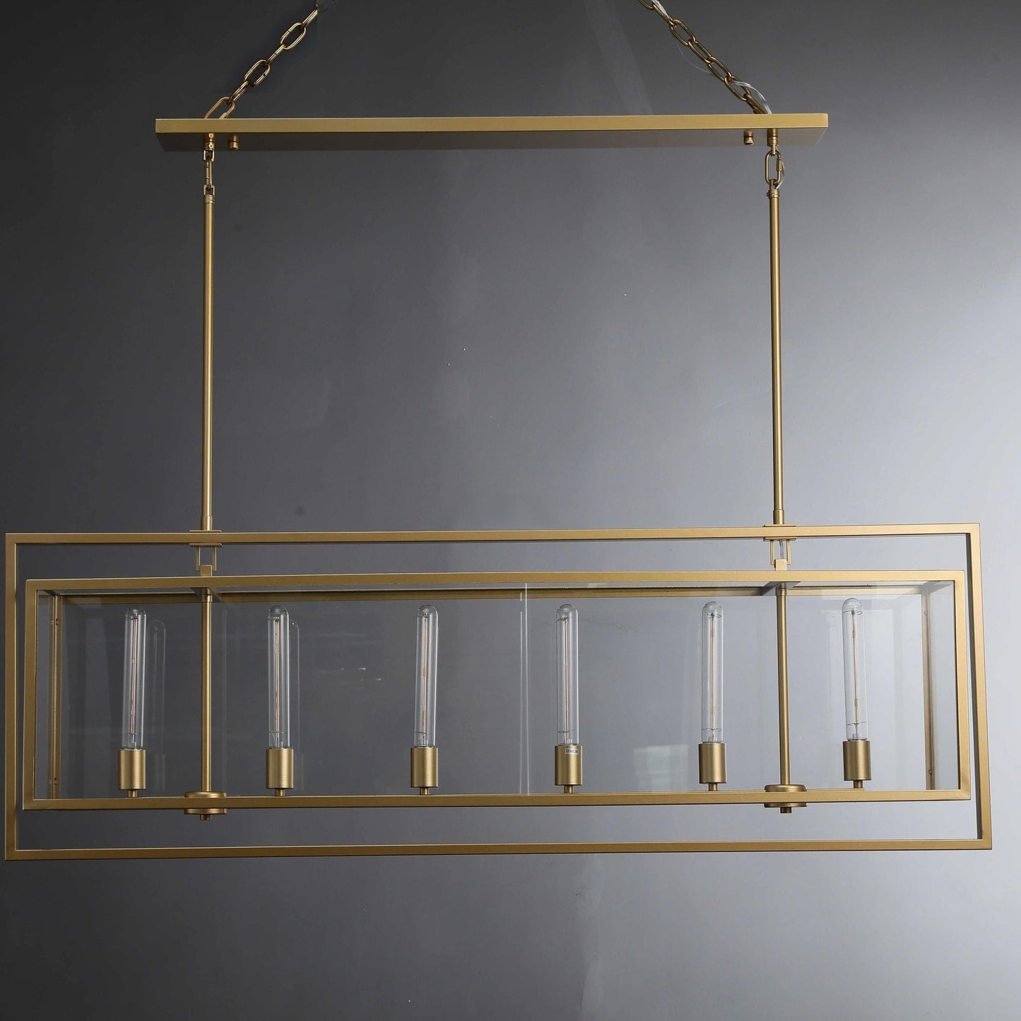 54 Inch Glass Rectangular Chandelier - Beckman - GILDLAMPS