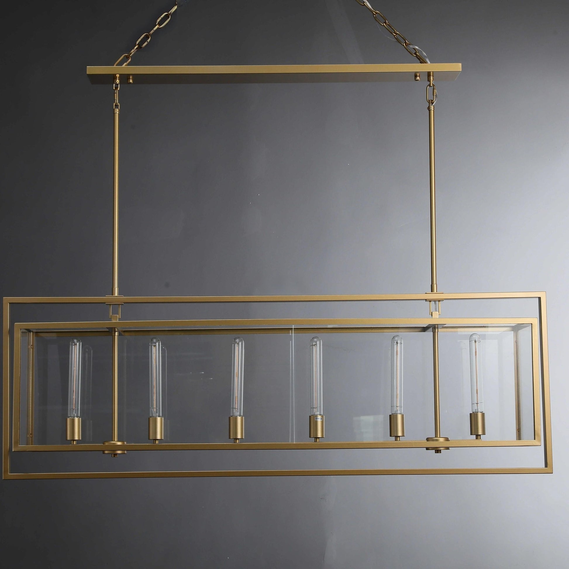 54 Inch Glass Rectangular Chandelier - Beckman - GILDLAMPS