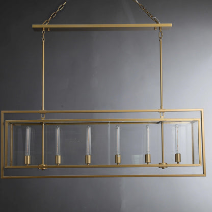 54 Inch Glass Rectangular Chandelier - Beckman - GILDLAMPS