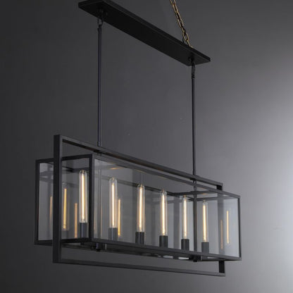 54 Inch Glass Rectangular Chandelier - Beckman - GILDLAMPS