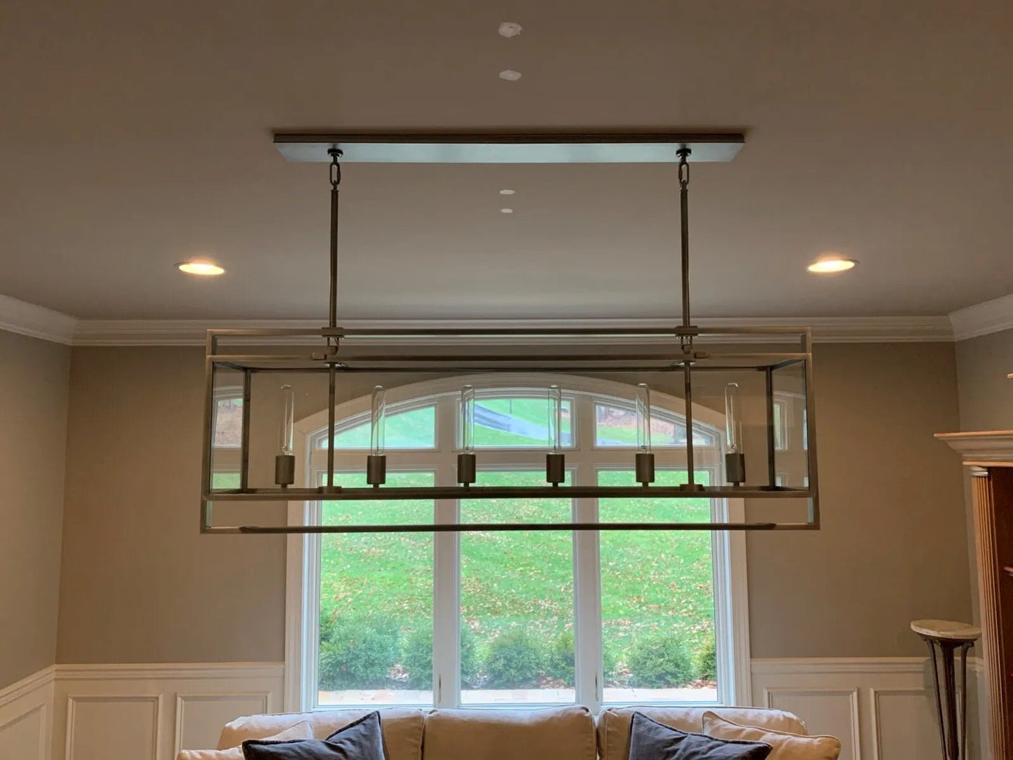 54 Inch Glass Rectangular Chandelier - Beckman - GILDLAMPS