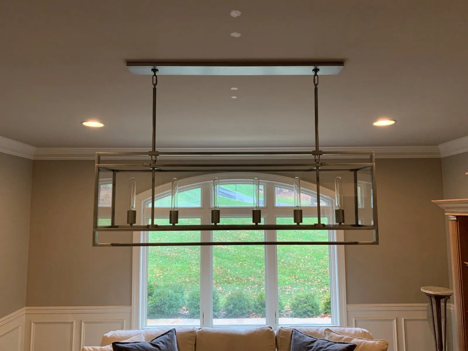 54 Inch Glass Rectangular Chandelier - Beckman - GILDLAMPS