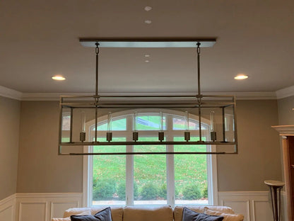 54 Inch Glass Rectangular Chandelier - Beckman - GILDLAMPS