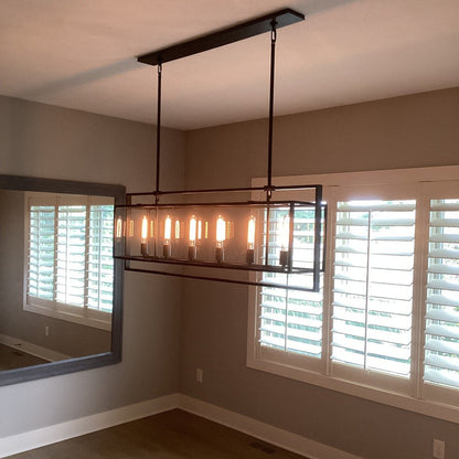 54 Inch Glass Rectangular Chandelier - Beckman - GILDLAMPS