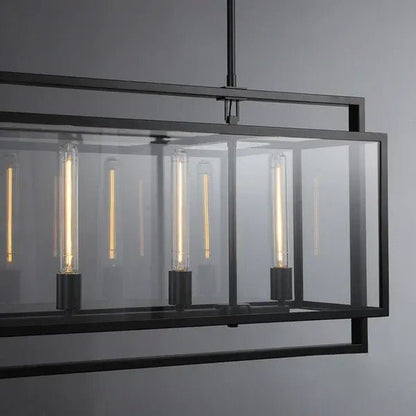 54 Inch Glass Rectangular Chandelier - Beckman - GILDLAMPS