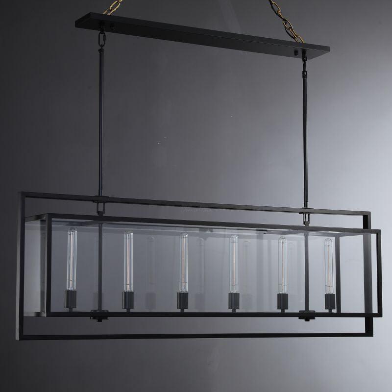 54 Inch Glass Rectangular Chandelier - Beckman - GILDLAMPS