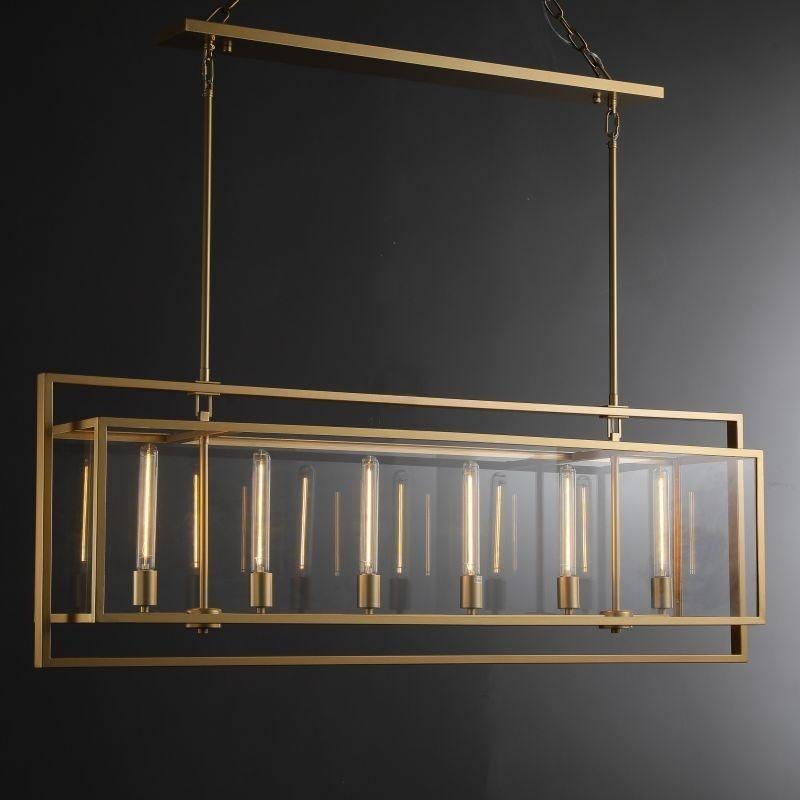 54 Inch Glass Rectangular Chandelier - Beckman - GILDLAMPS