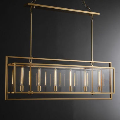 54 Inch Glass Rectangular Chandelier - Beckman - GILDLAMPS