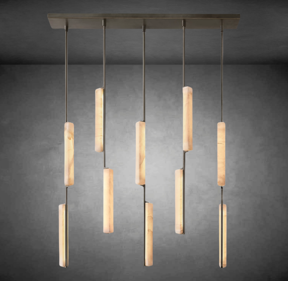 Auduban Alabaster Linear Chandelier