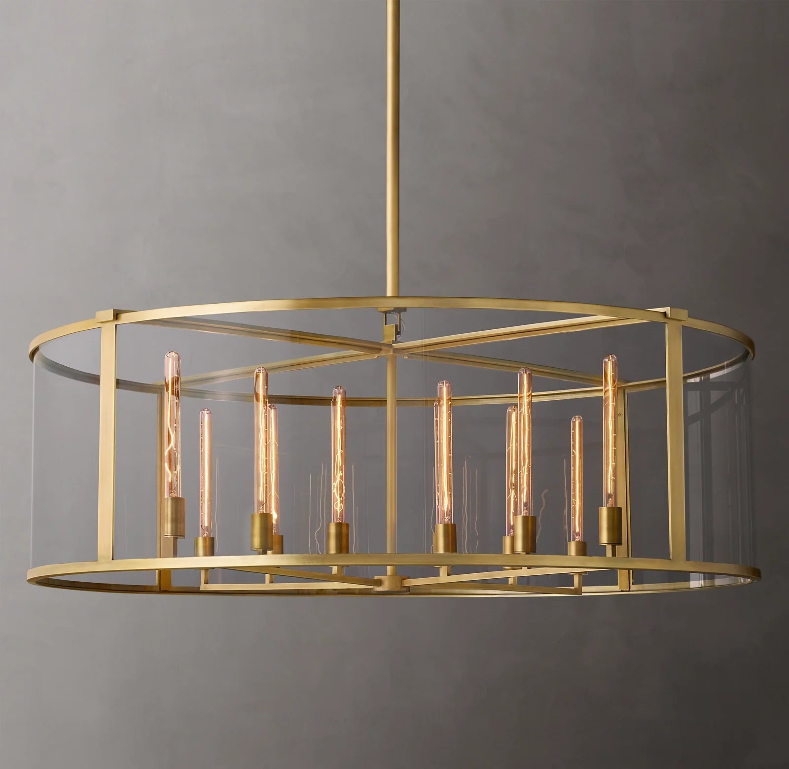 55 Inch Glass Drum Chandelier - Beckman - GILDLAMPS