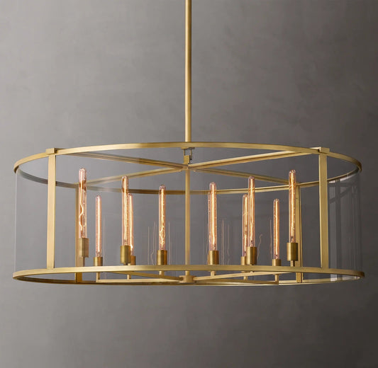 55 Inch Glass Drum Chandelier - Beckman - GILDLAMPS