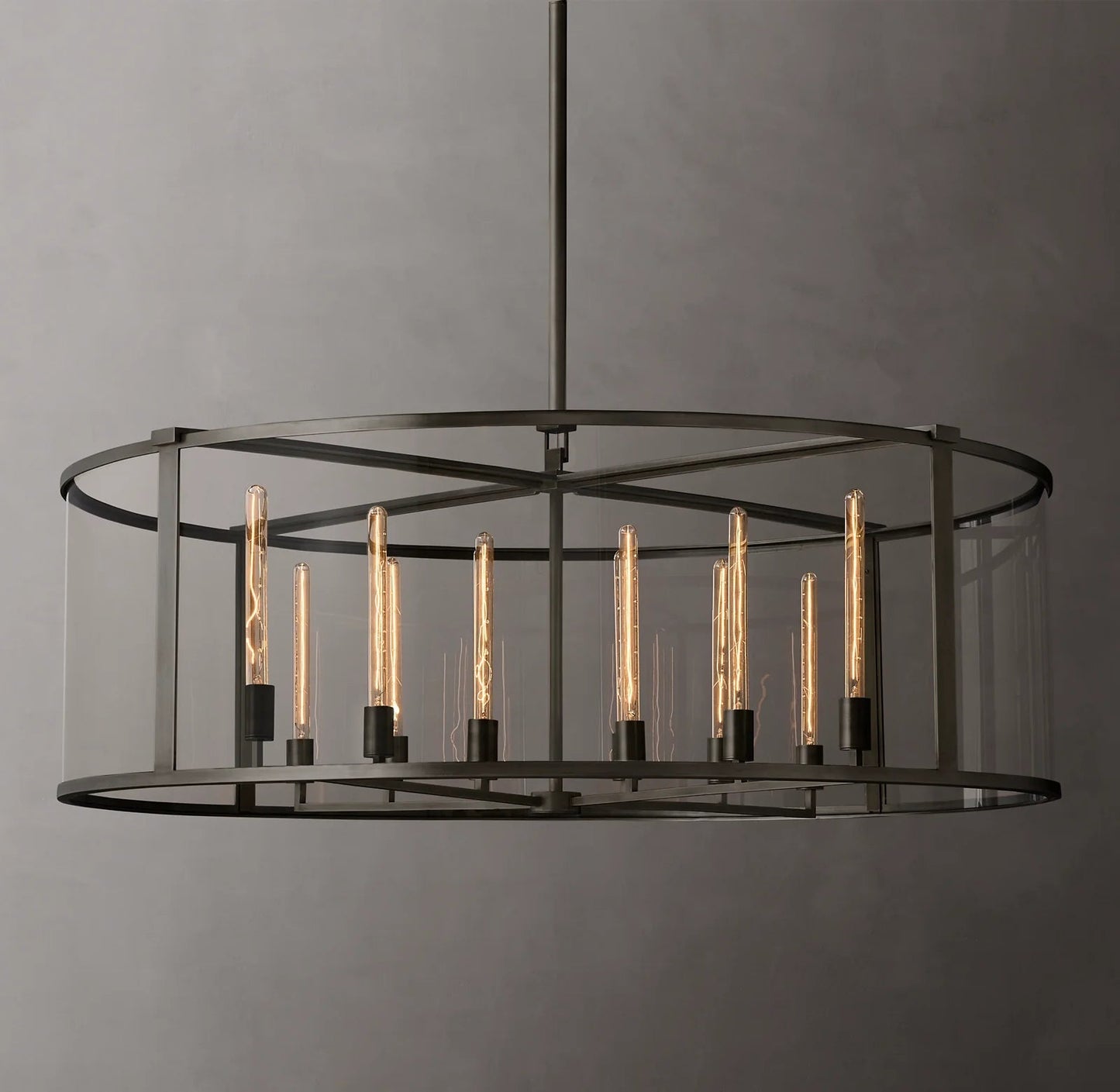 55 Inch Glass Drum Chandelier - Beckman - GILDLAMPS