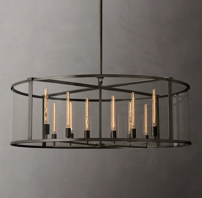 55 Inch Glass Drum Chandelier - Beckman - GILDLAMPS
