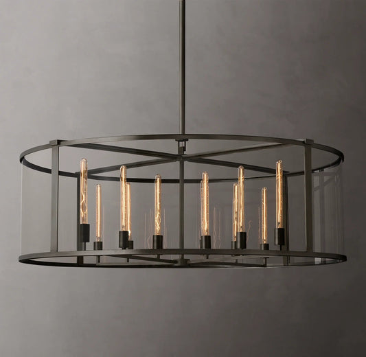 55 Inch Glass Drum Chandelier - Beckman - GILDLAMPS