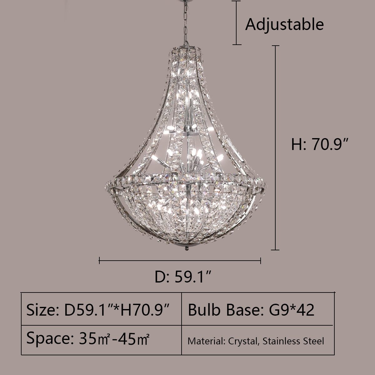New Extra Large Luxury and Elegant Crystal Chandelier for Living Room/Staircase/Foyer/Villa/Duplex Hall