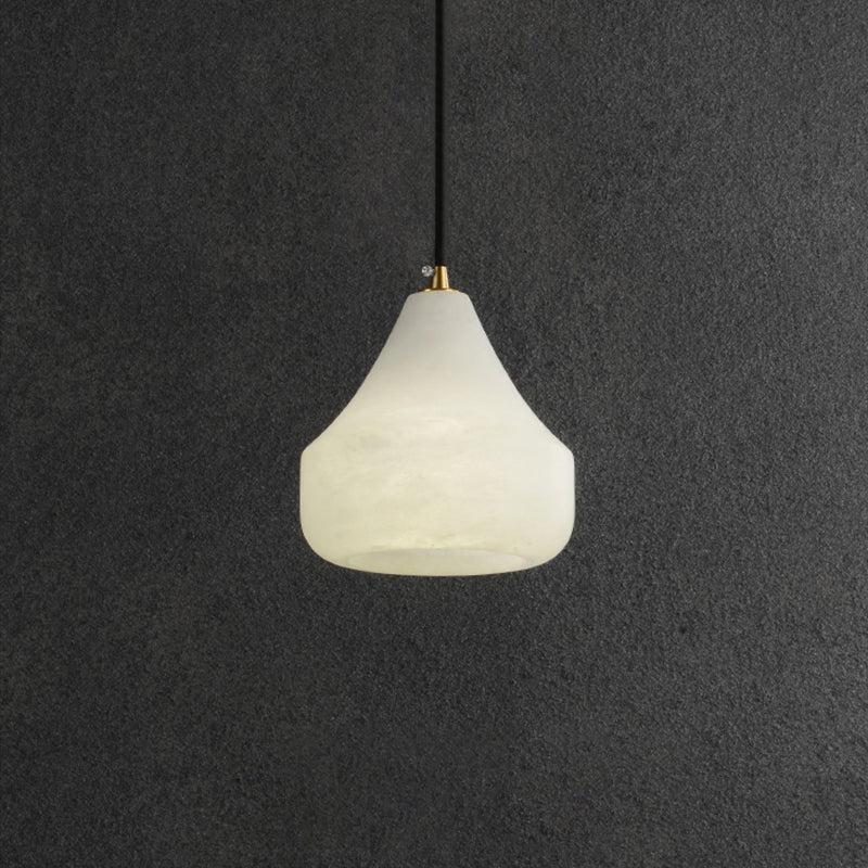 Felix Small Alabaster Pendant Light Besides Bed