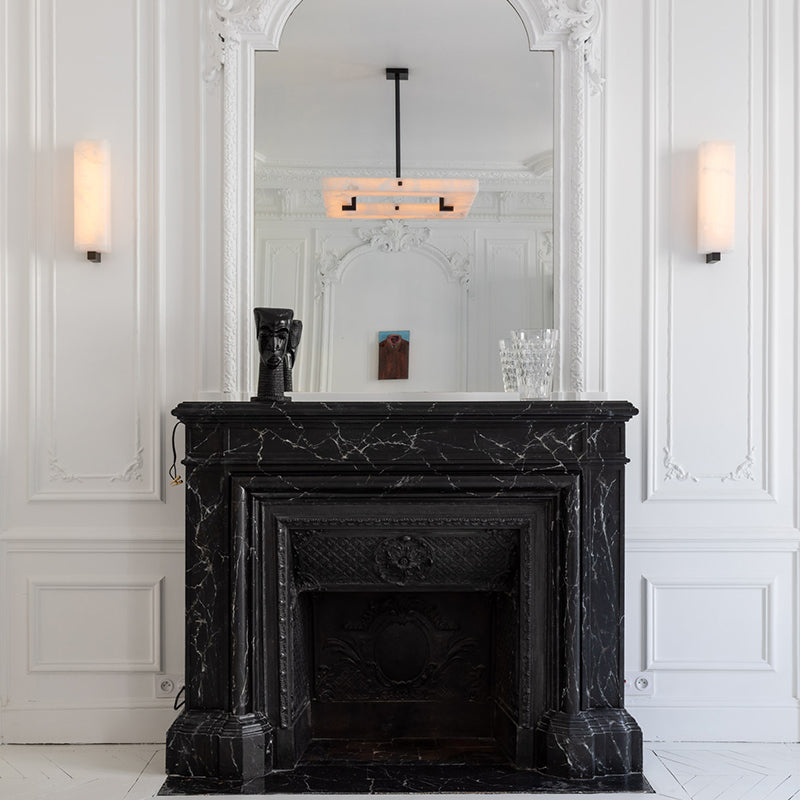 Maxine Modern Square Alabaster Living Room Chandelier