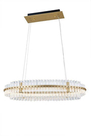 LA Aquinox 2-Tier Oval Crystal Ring LED Chandelier