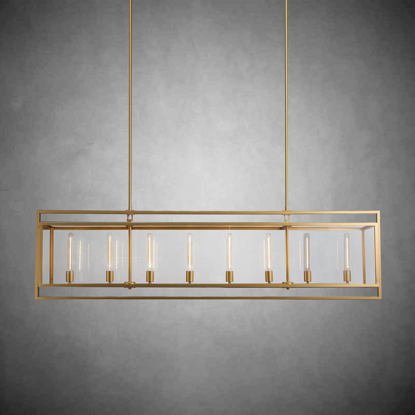 72 Inch Glass Rectangular Chandelier - Beckman - GILDLAMPS