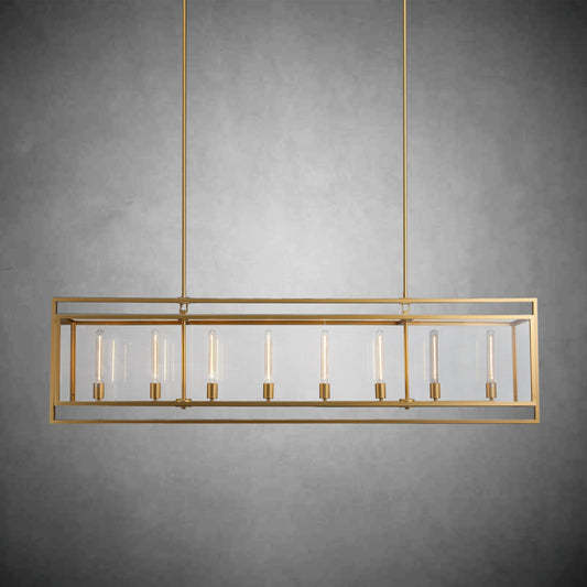 72 Inch Glass Rectangular Chandelier - Beckman - GILDLAMPS