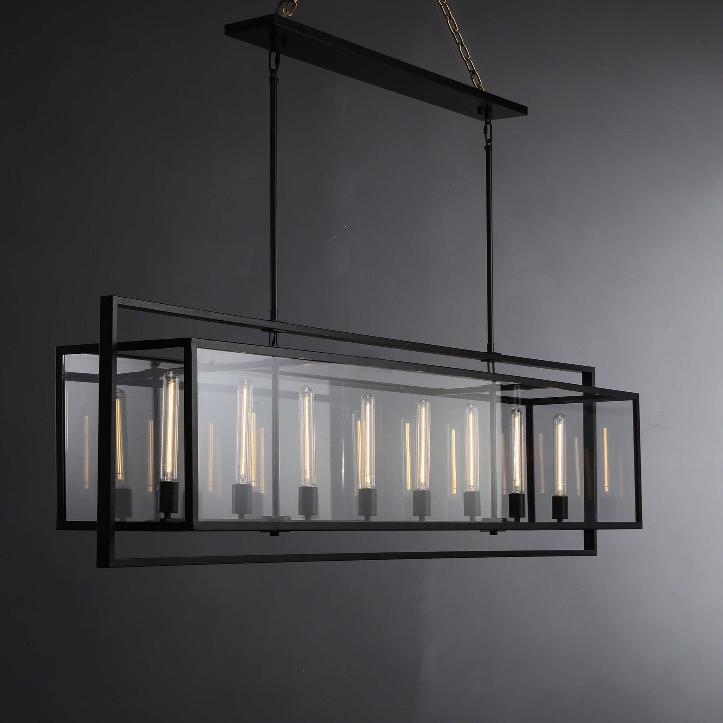72 Inch Glass Rectangular Chandelier - Beckman - GILDLAMPS