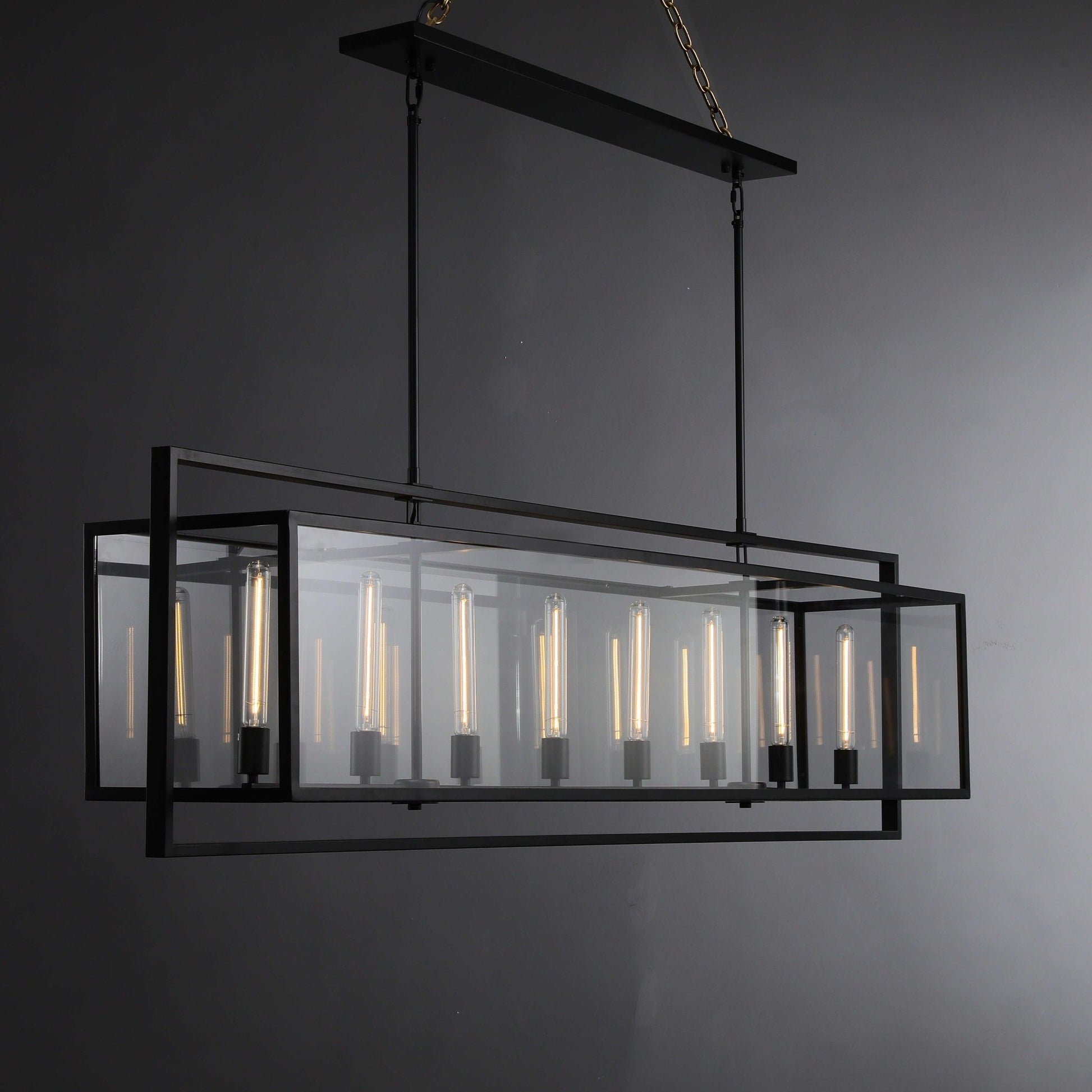 72 Inch Glass Rectangular Chandelier - Beckman - GILDLAMPS