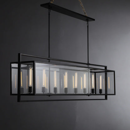 72 Inch Glass Rectangular Chandelier - Beckman - GILDLAMPS