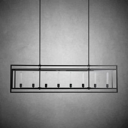 72 Inch Glass Rectangular Chandelier - Beckman - GILDLAMPS