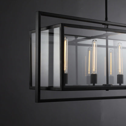 72 Inch Glass Rectangular Chandelier - Beckman - GILDLAMPS