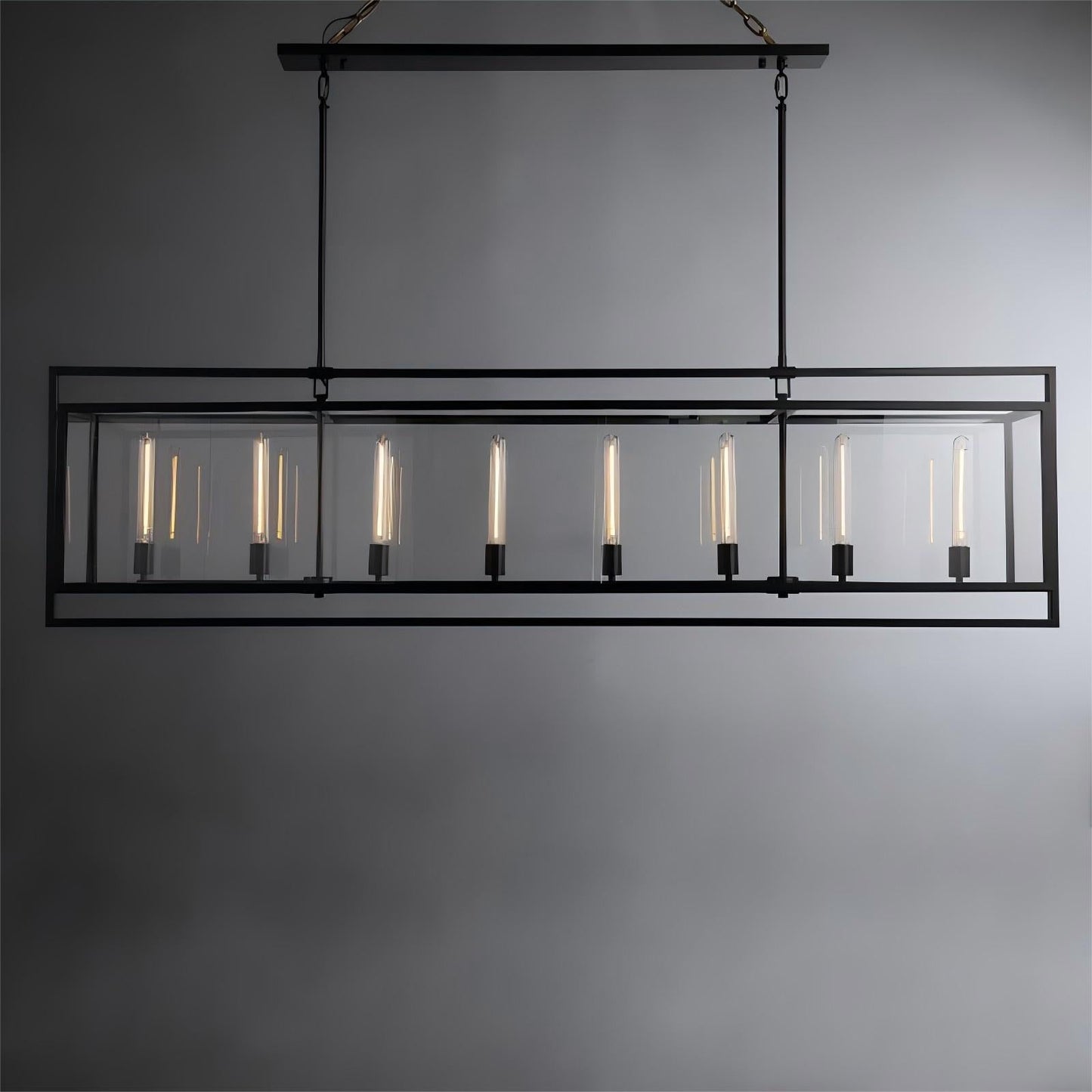 72 Inch Glass Rectangular Chandelier - Beckman - GILDLAMPS