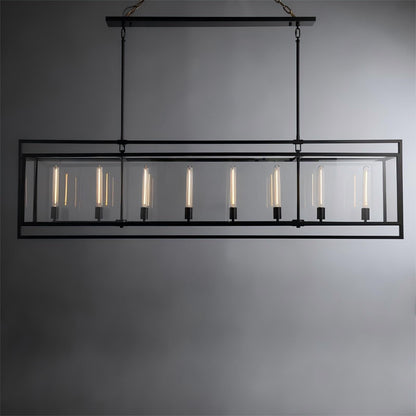 72 Inch Glass Rectangular Chandelier - Beckman - GILDLAMPS