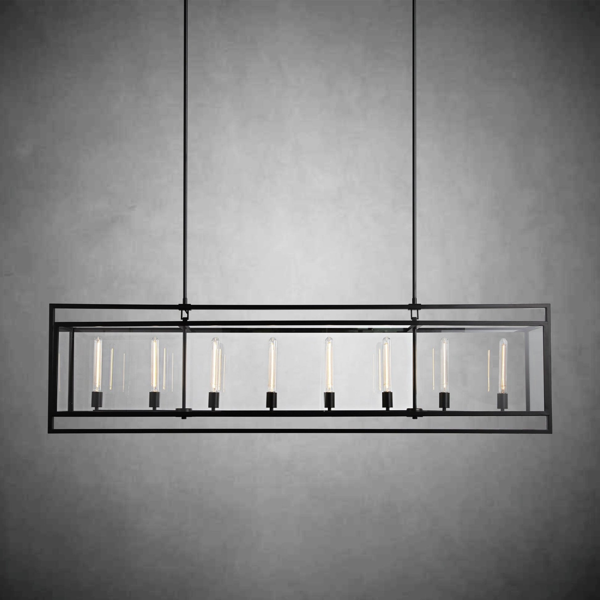 72 Inch Glass Rectangular Chandelier - Beckman - GILDLAMPS