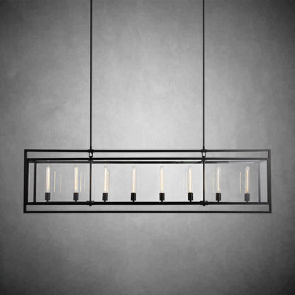 72 Inch Glass Rectangular Chandelier - Beckman - GILDLAMPS