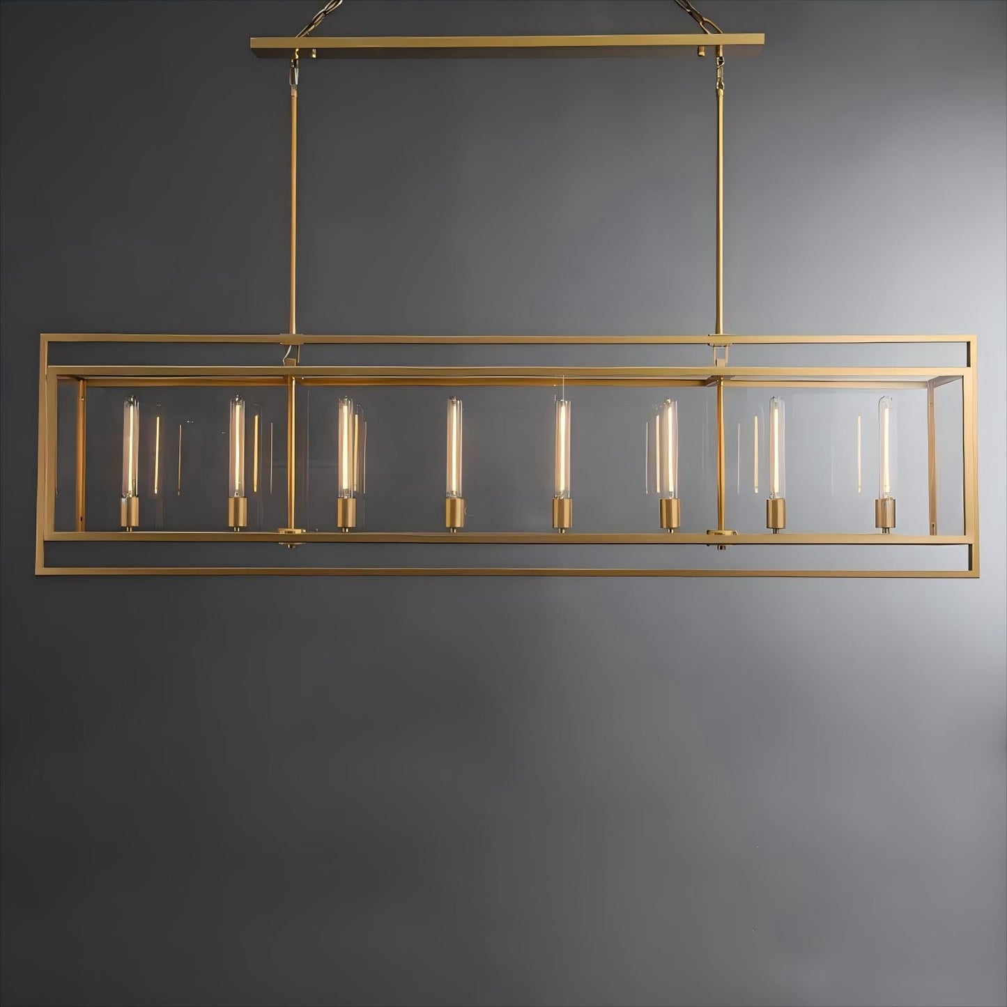 72 Inch Glass Rectangular Chandelier - Beckman - GILDLAMPS