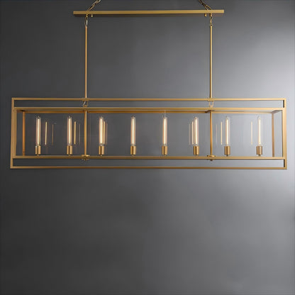 72 Inch Glass Rectangular Chandelier - Beckman - GILDLAMPS