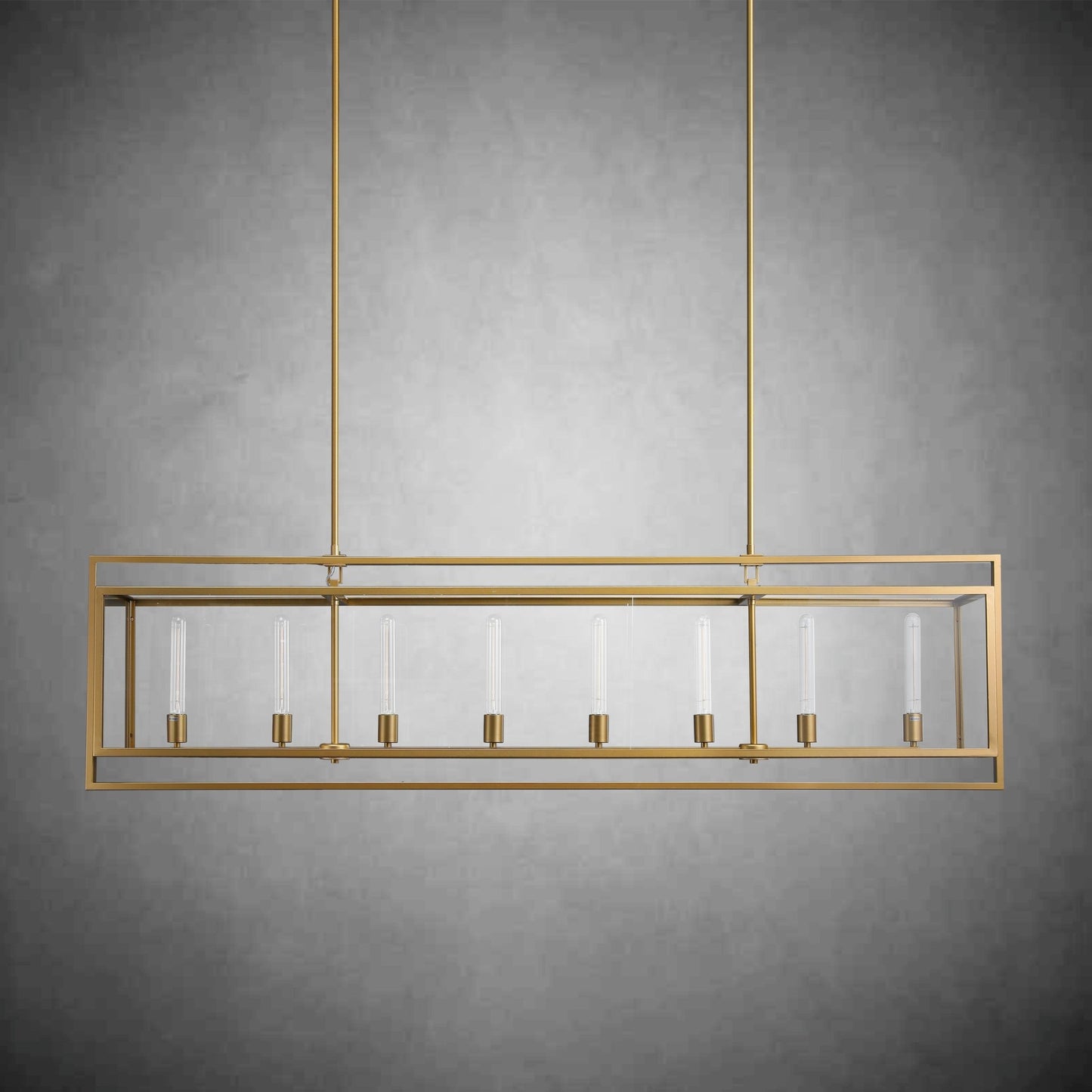 72 Inch Glass Rectangular Chandelier - Beckman - GILDLAMPS