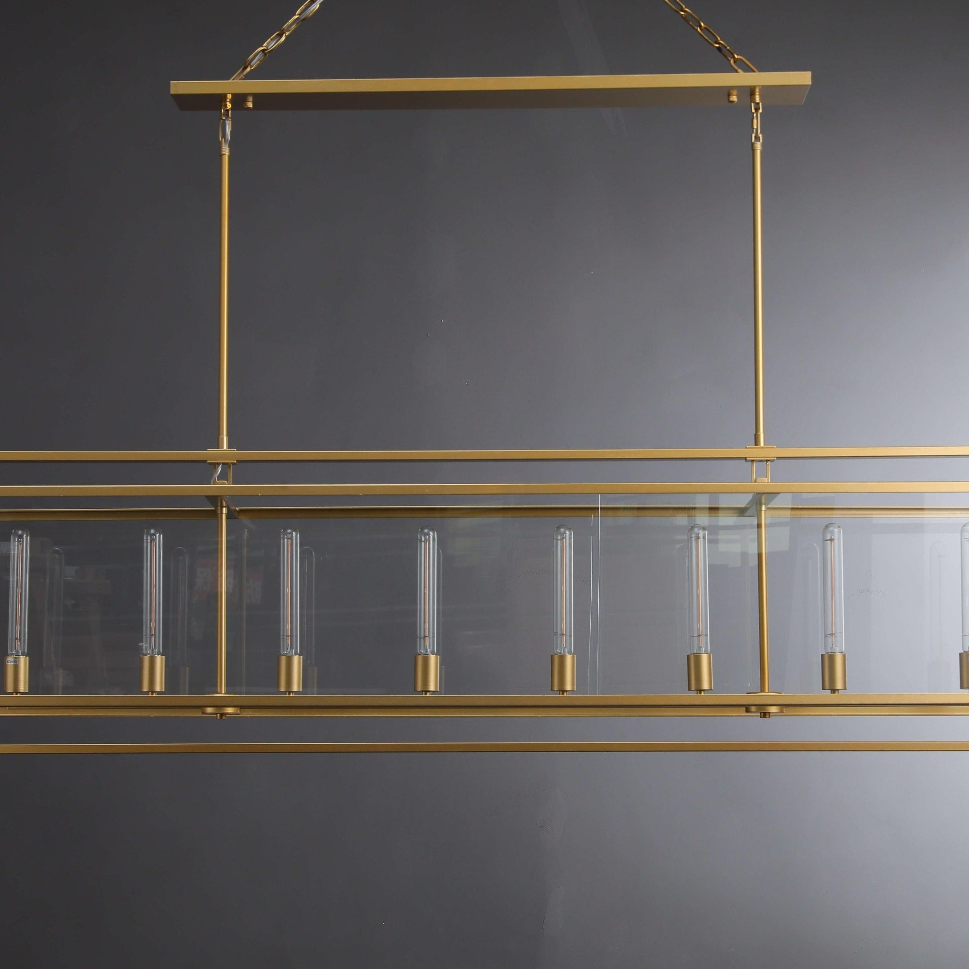 72 Inch Glass Rectangular Chandelier - Beckman - GILDLAMPS