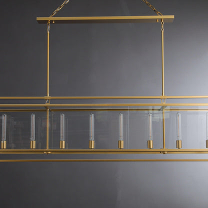 72 Inch Glass Rectangular Chandelier - Beckman - GILDLAMPS