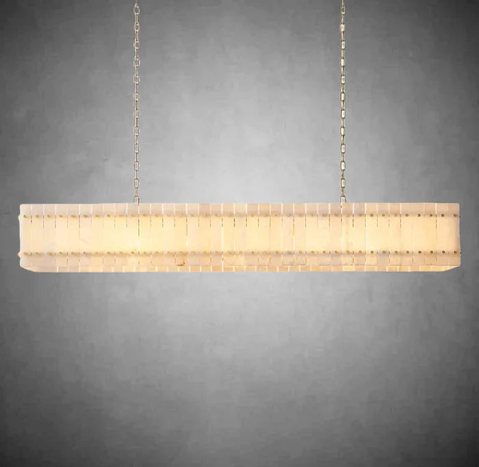 Sun Marcus Alabaster Linear Chandelier 54"72"