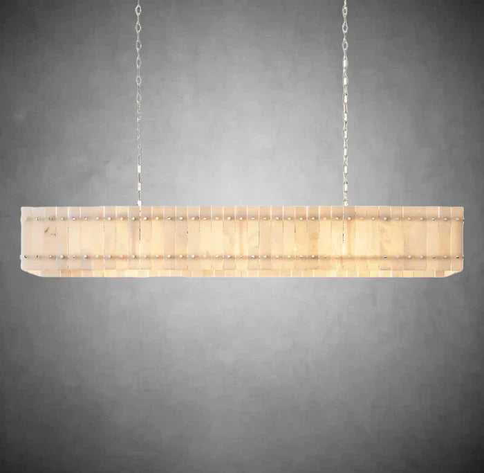 Sun Marcus Alabaster Linear Chandelier 54"72"