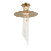 LA Angelina Flushmount Brass Crystal Pendant Chandelier