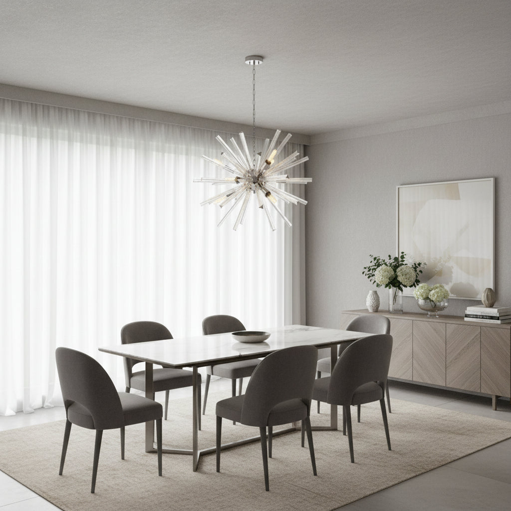 Modern Crystal Flush Mount Ceiling Light with Metal Base