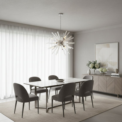 Modern Crystal Flush Mount Ceiling Light with Metal Base