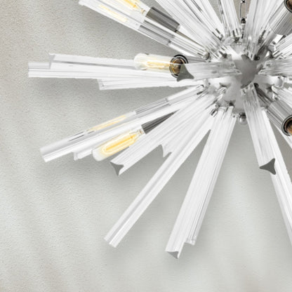 Modern Crystal Flush Mount Ceiling Light with Metal Base